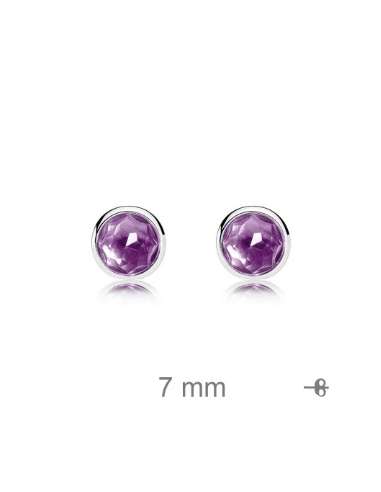SILVER EARRINGS WITH AMETHYST CIRCONIT