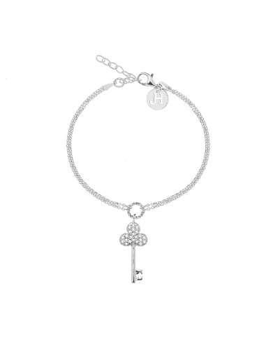 Silver bracelet with key reason with...