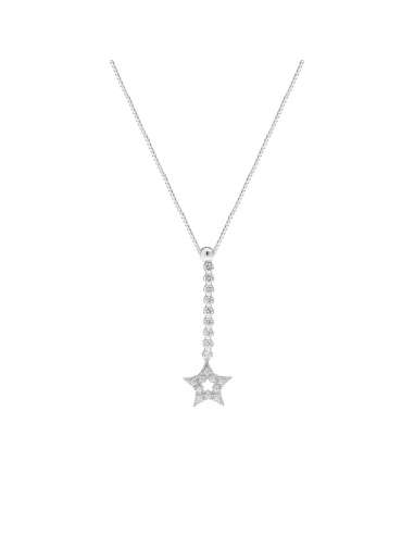 Silver star choker with zirconias