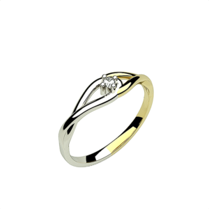 Anillo de pedida bicolor modelo Diana con diamante o circonita