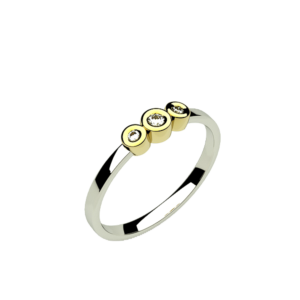 Anillo de pedida bicolor modelo Donna con diamante o circonita