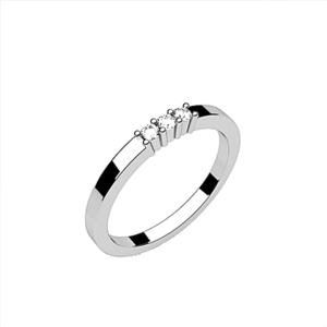 Anillo de pedida en oro blanco con circonitas o diamantes modelo Gabriela