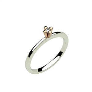 Anillo de pedida de oro blanco con diamante Modelo Alba
