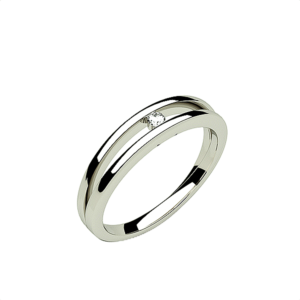 Anillo de pedida de oro blanco y amarillo Modelo Camelia