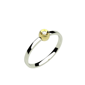 Anillo de pedida bicolor modelo Cloe con diamante