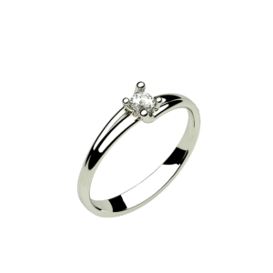 Anillo de pedida sostenible en oro blanco reciclado con circonitas o diamantes modelo Ginevra
