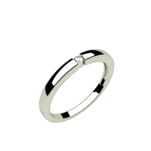 Anillo de pedida sostenible en oro blanco reciclado con circonitas o diamantes modelo Paola II