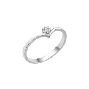 Anillo de pedida de plata de 1ª ley con diamante modelo Andrea