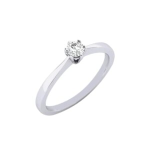 Anillo de pedida de plata de 1ª ley con diamante modelo Dallas