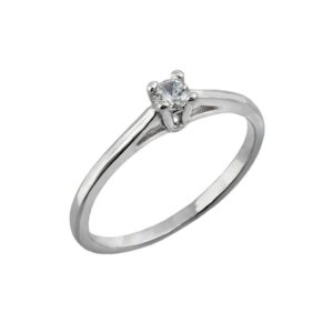 Anillo de pedida de plata de 1ª ley con diamante modelo Martina