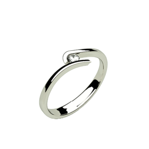 Anillo de pedida de oro blanco modelo Venice con circonita o diamante